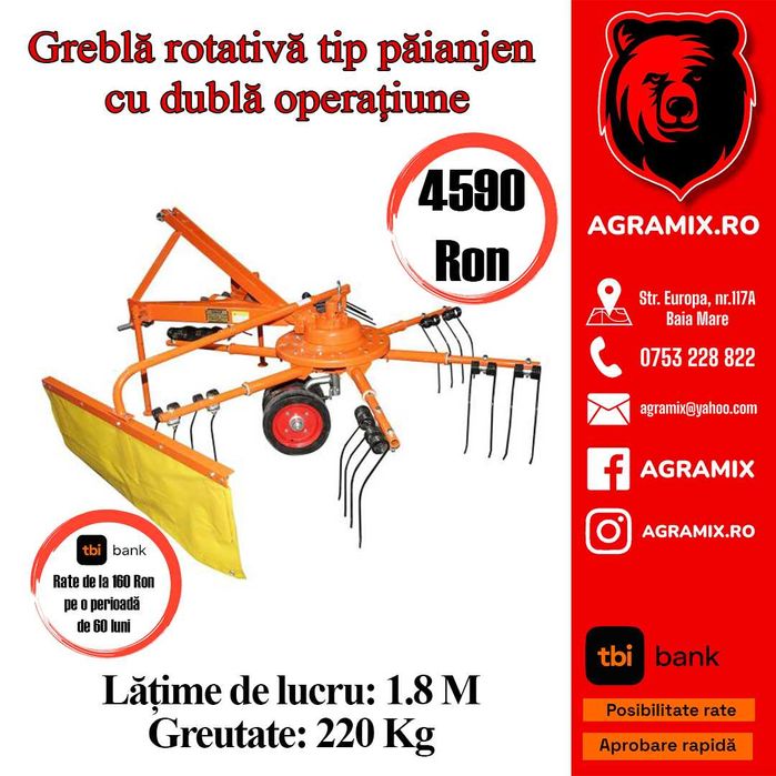 Grebla tip paianjen cu 6 brate noua Agramix