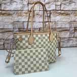Genti piele naturala 100%,model Neverfull,saculet, certificat,card,eti