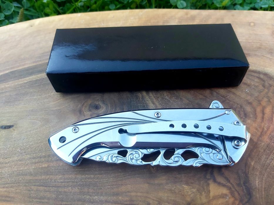 Сгъваем джобен нож с инкрустирана дръжка елен,7040