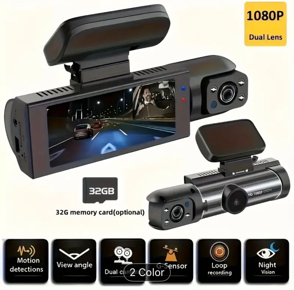 Full HD 1080P двуканална автомобилна камера – с нощно виждане