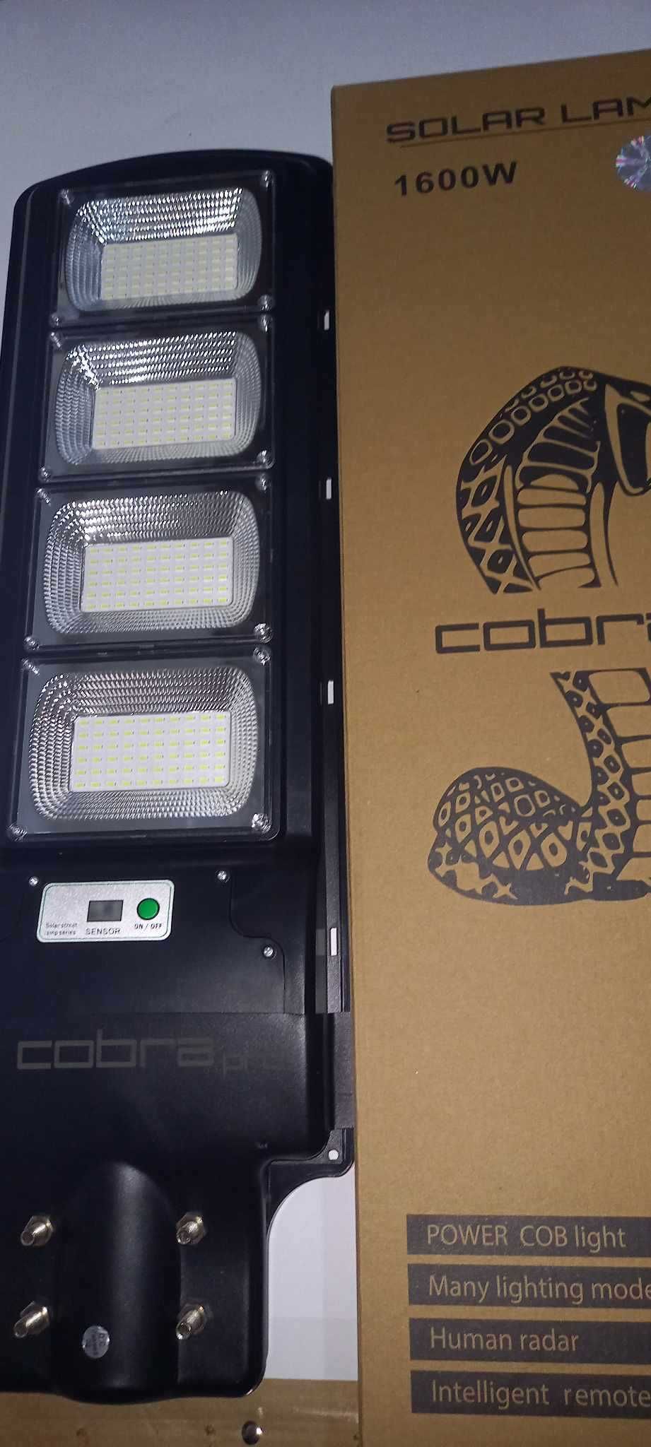 МОЩНА улична соларна лампа Cobra  Кобра 300W, 600W, 1200W, 1600W