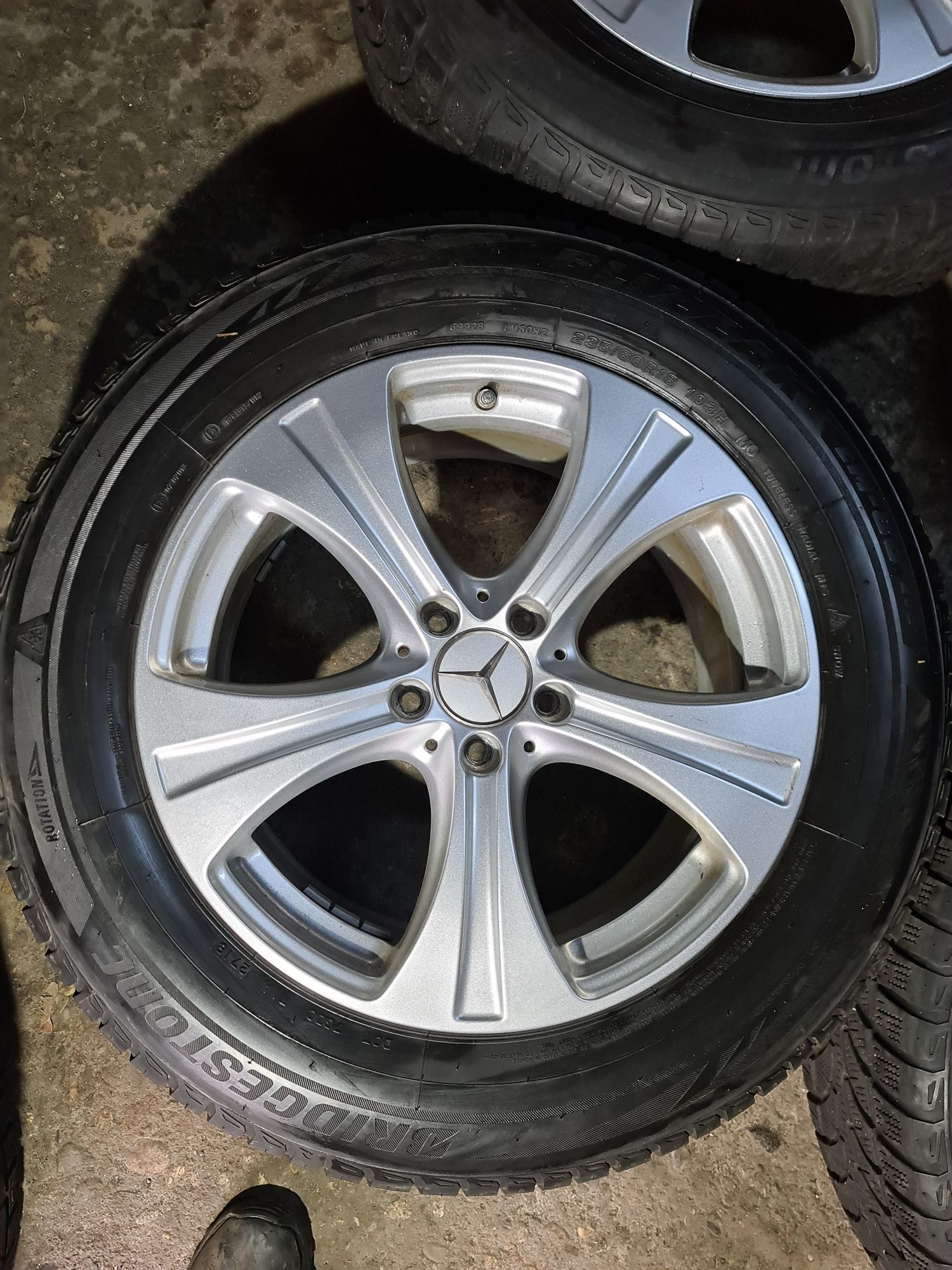 Jante originale Mercedes Glc 5x112 cu anvelope iarna 235 60 18 Bridges