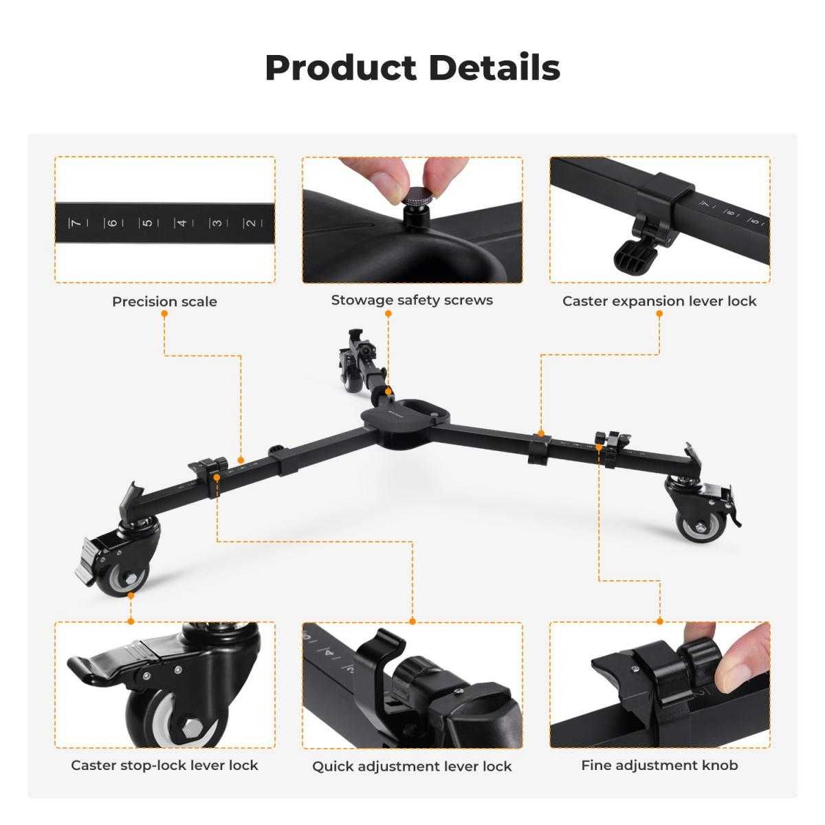 K&F Concept Количка за статив / трипод / Tripod Dolly