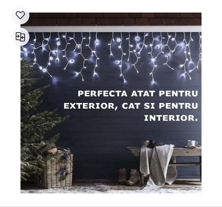 Instalație Craciun Tip Turturi SIKS, 50 Metri, 1000 Led-uri