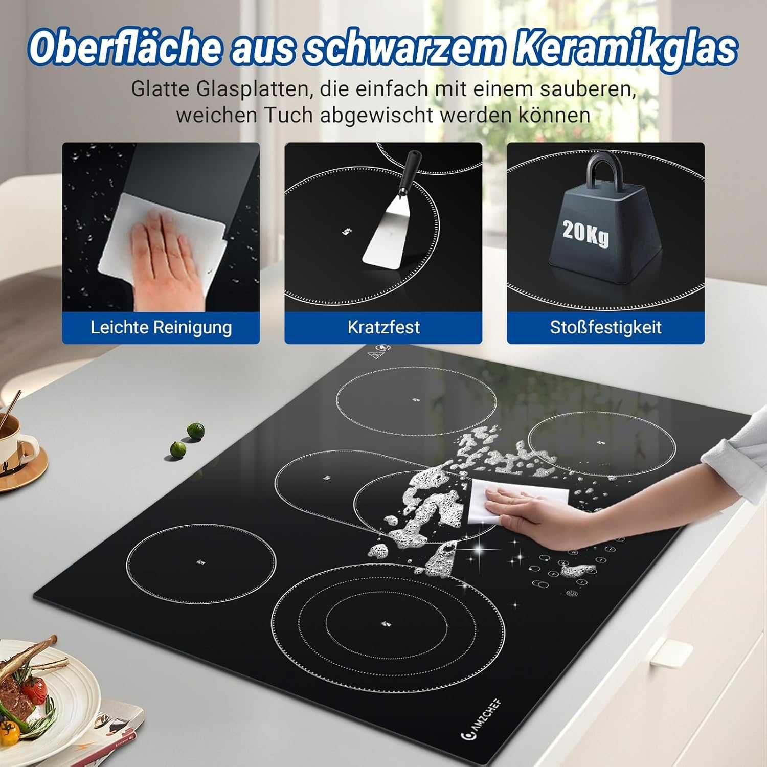Plita vitroceramica AMZCHEF 5 zone