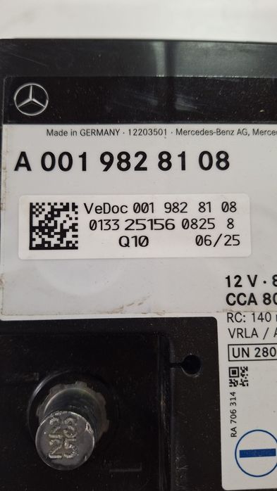 Acumulator / baterie originala Mercedes AGM 80Ah - 800 A, nou