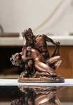 Статуетка , сувенир -"Satyre and Bacchante". Медна галванопластика