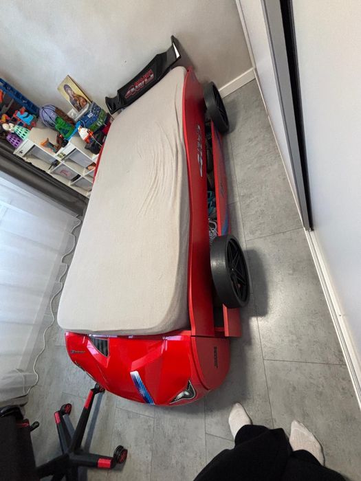 Vand pat masinuta copii 90x200