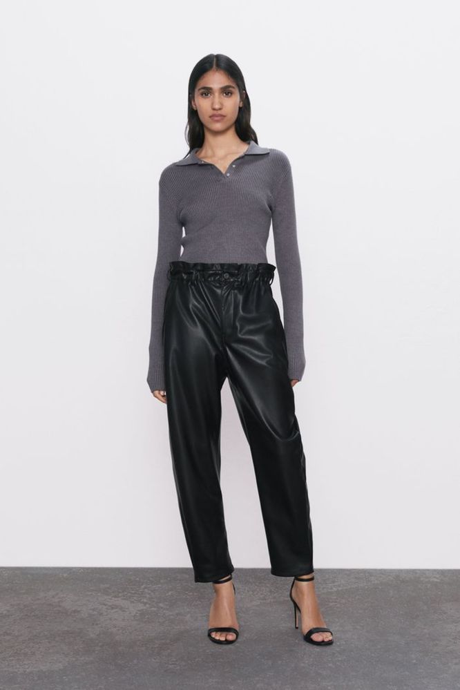 Кожен панталон ZARA