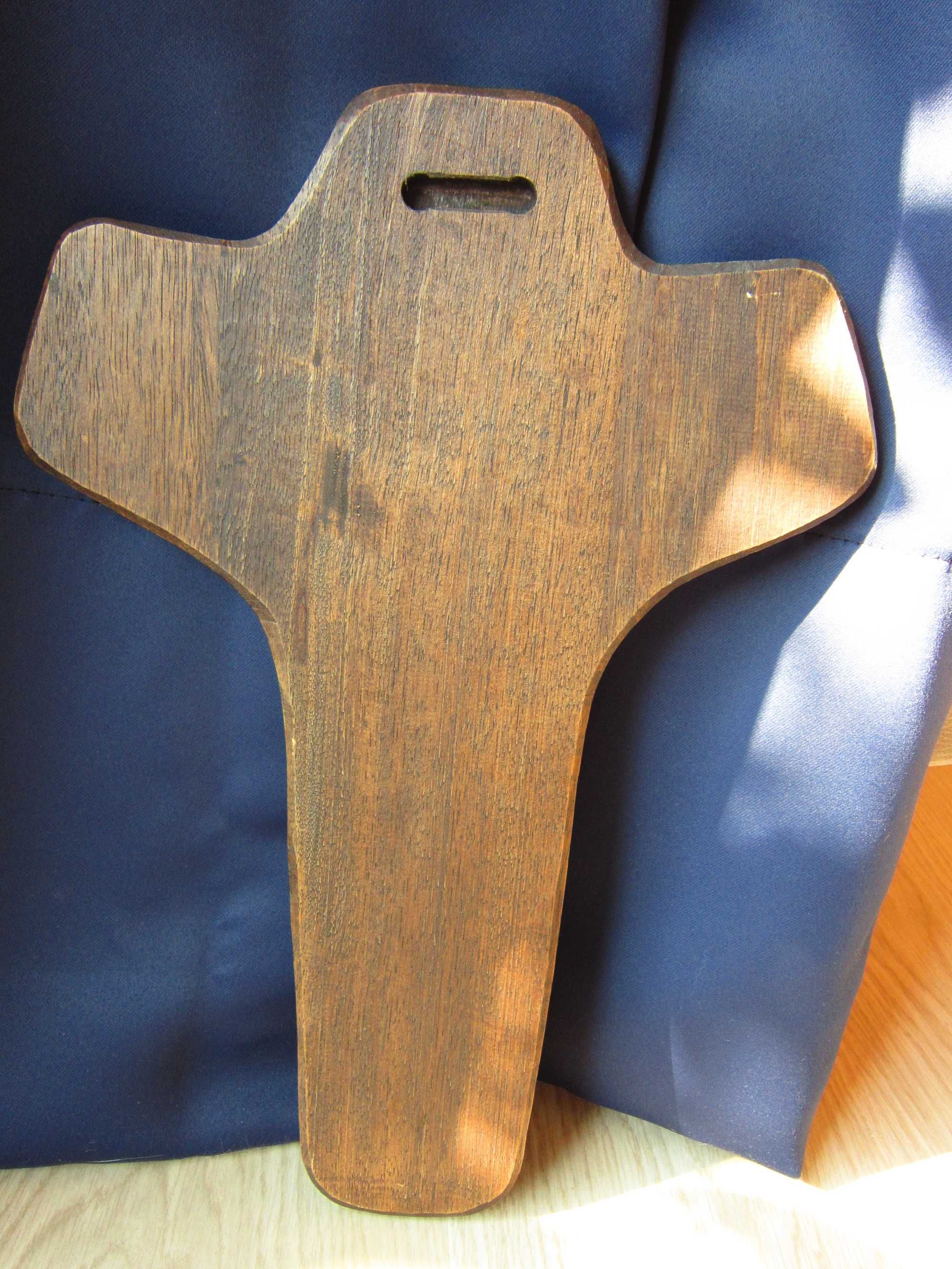 cadou rar Cruce Sculptura mare lemn colectie Germania 1970