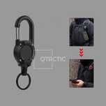 Suport cu carabină si cablu Kevlar retractabil - suport badge, chei