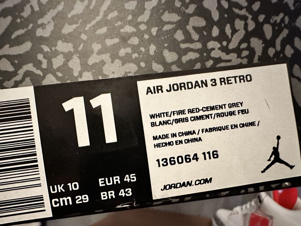 Air Jordan 3 Retro Hall of Fame, Marimea 45