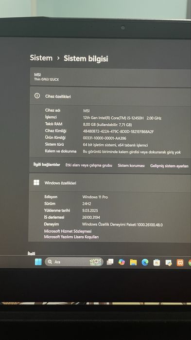 Например MSİ гарантый