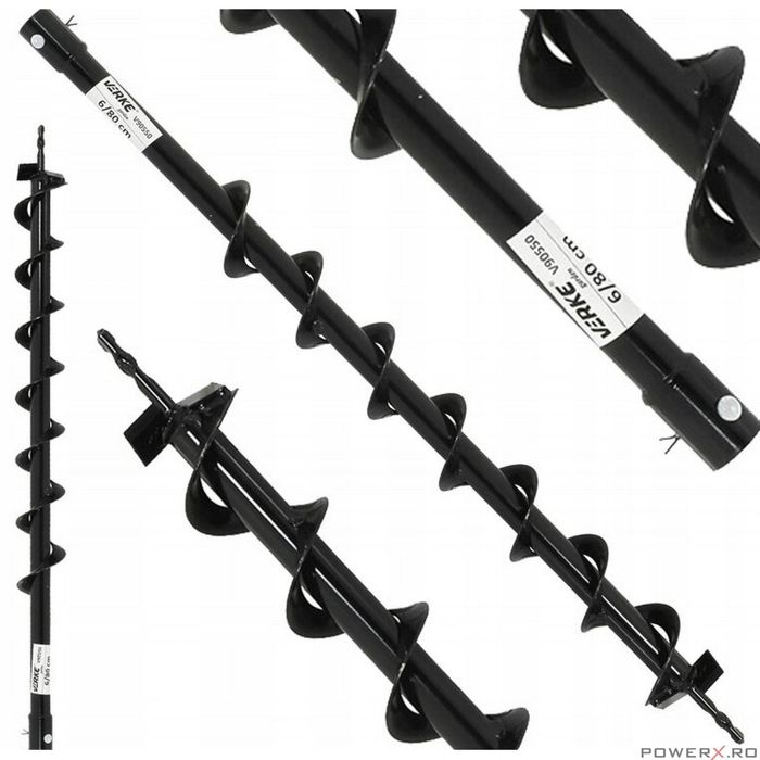 Burghiu pamant 10 cm x 80 cm, pentru motoburghiu, Verke