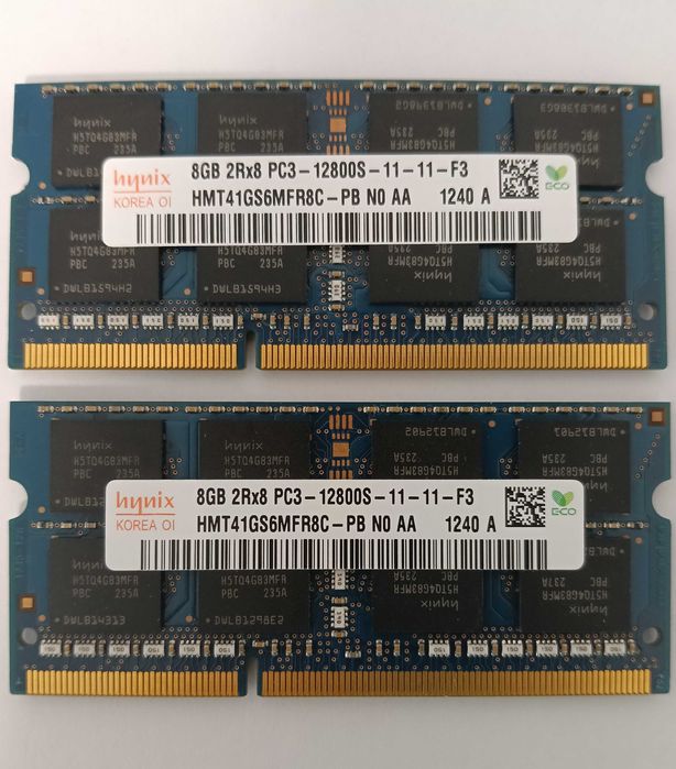 Vand 2x placute RAM Hynix DDR 3  16 GB pt laptop sau imac