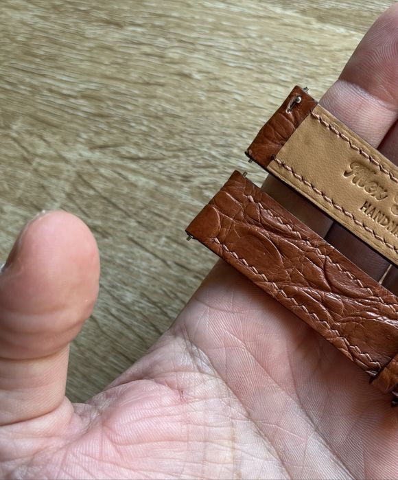 Curea de ceas 20 mm din piele de crocodil cu captuseala Zermatt