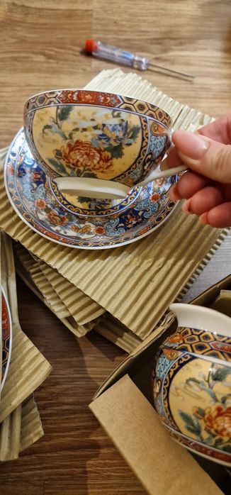 Set serviciu de masa 6 persoane din portelan fin stil japonez