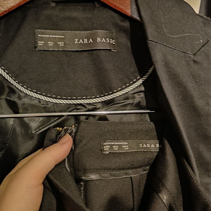 Sacou si fusta Zara 34 XS nou negru bodycon