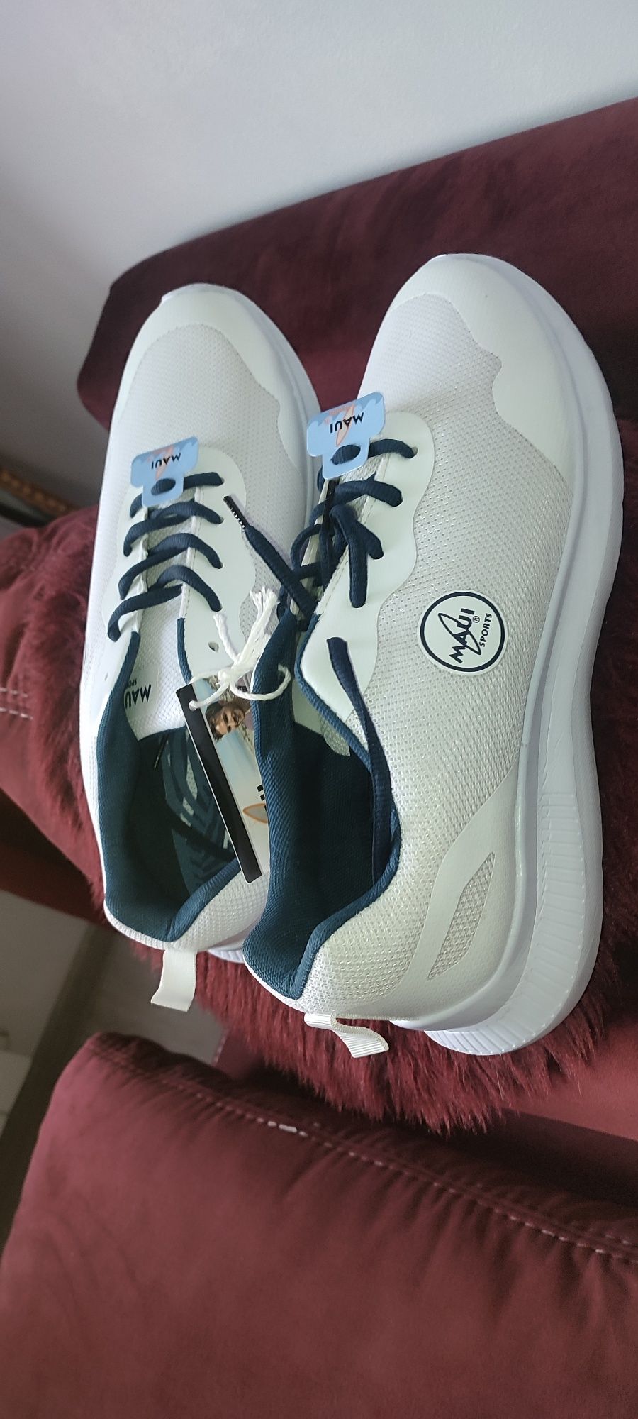 Sneaker albi bărbați material textil