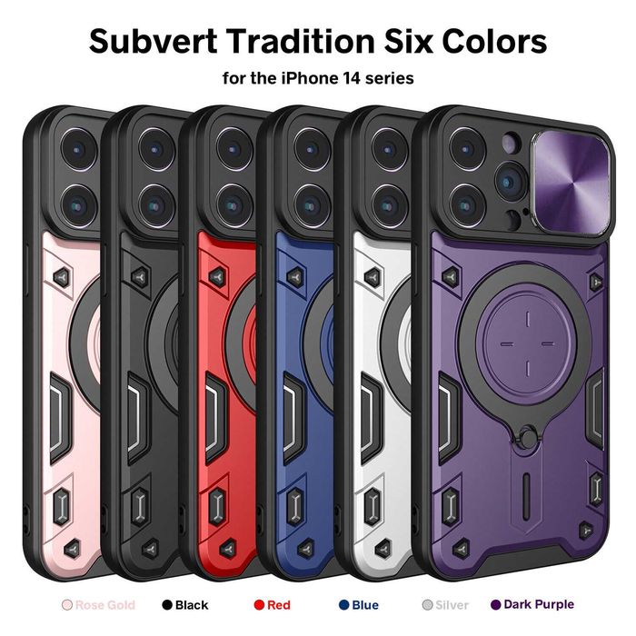 Husa ARMOR Magsafe cu inel + protectie glisanta iPhone 15 Plus, 15 Pro