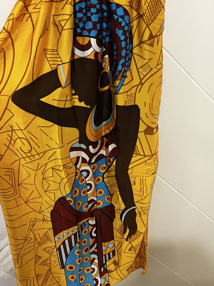 Дълга копринена рокля Африканка