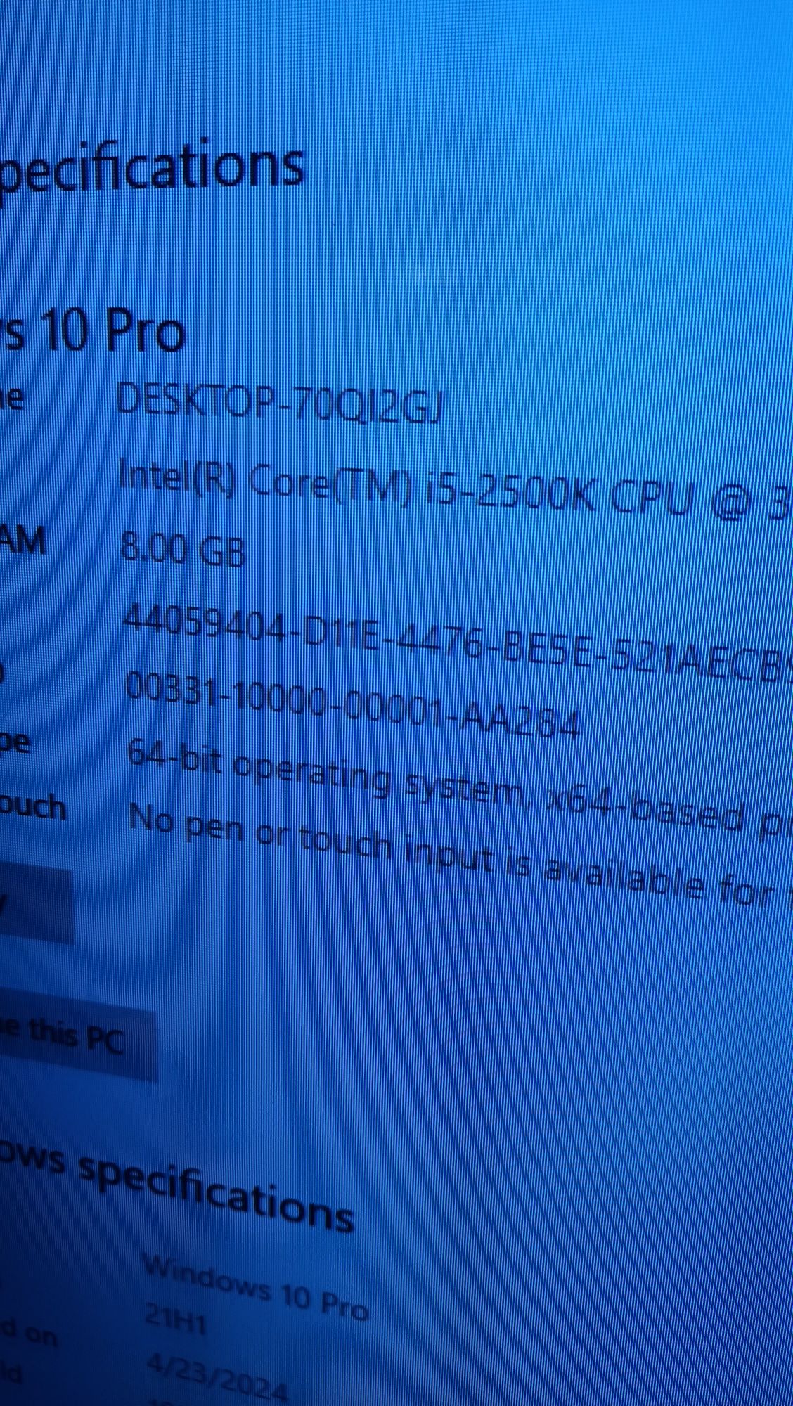 Calculator Intel i5 2500 k
