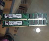 2 броя памет DDR2 2GB PC2-6400 Kingston KVR800D2N6/2G