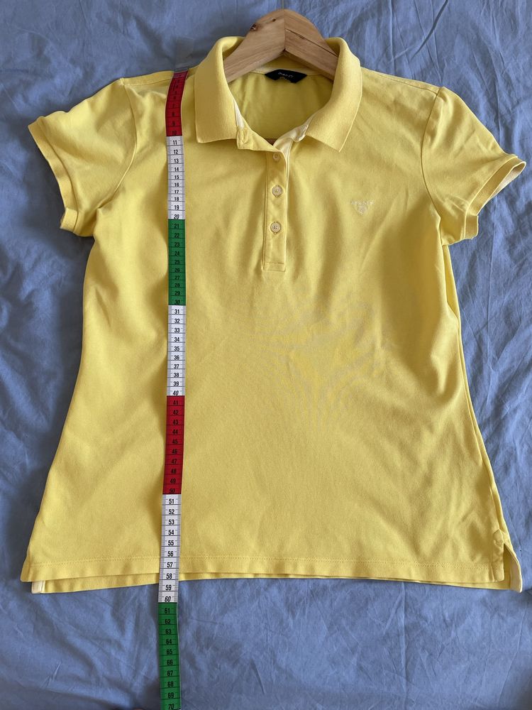 Tricou polo GANT galben pal