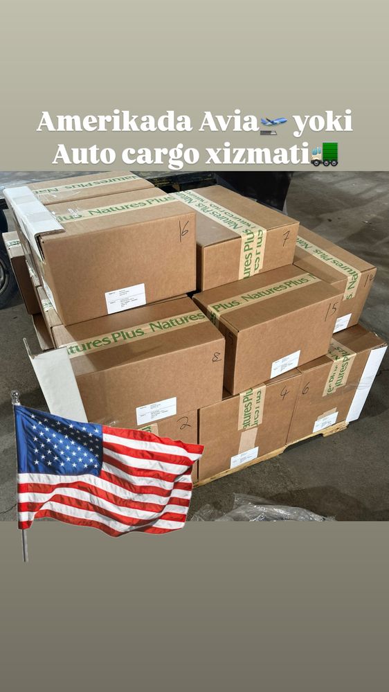 Amerikadan va Xitoydan Cargo xizmati 1kg 100tonagacha olib keltiring