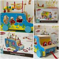 Дървен детски автобус с активности и морски животни Acool Toy