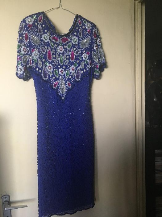 Rochie albastra exotica, de ocazie, Nunta / Revelion, marime S/M