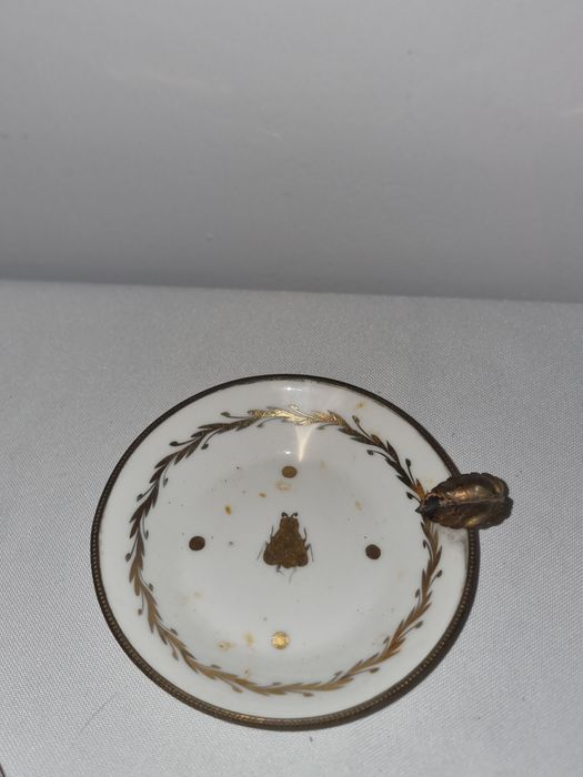 Suport porțelan Limoges France, decor auriu, cca. 1900–1940