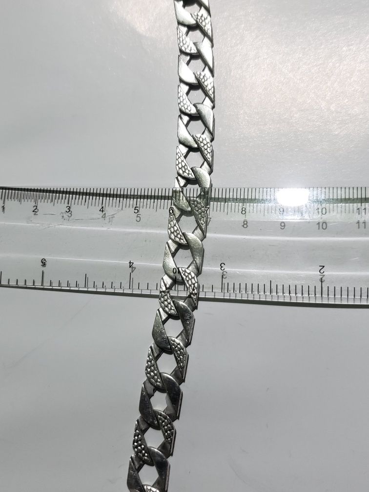 Brățară din argint 925 masiv turnat, 10 mm 8.5 inchi