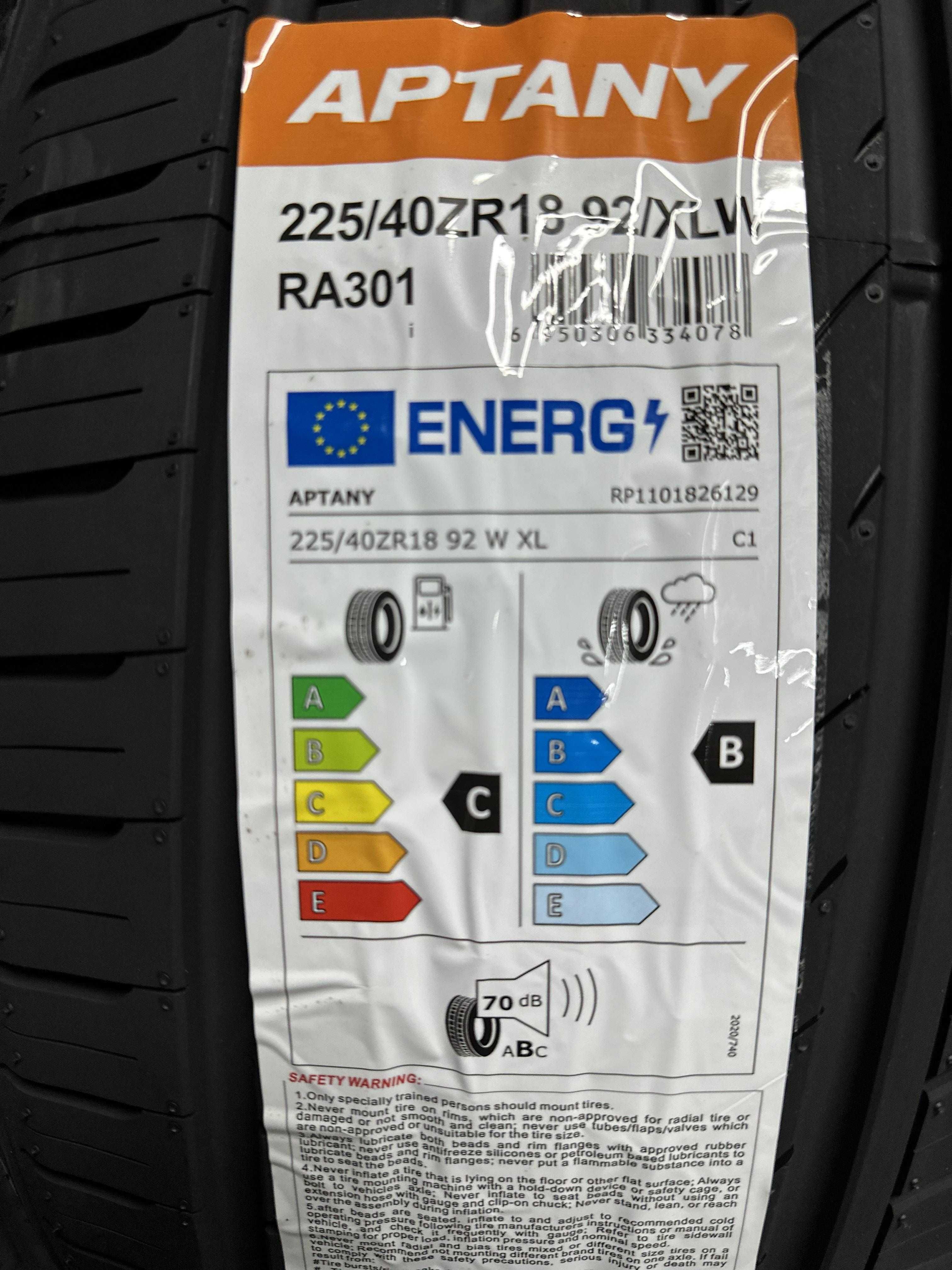 Нови Летни Гуми APTANY RA301 225/40R18 92W XL НОВ DOT