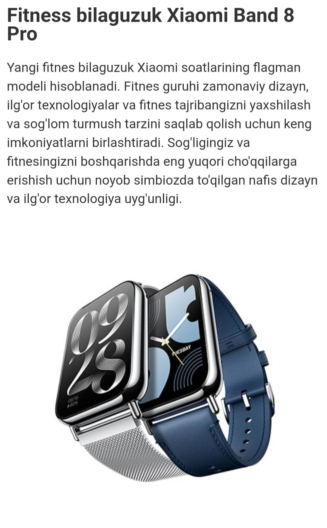 Xiaomi Mi band 8 pro manzil:qarshi narx:700,000 so'm kelishamiz