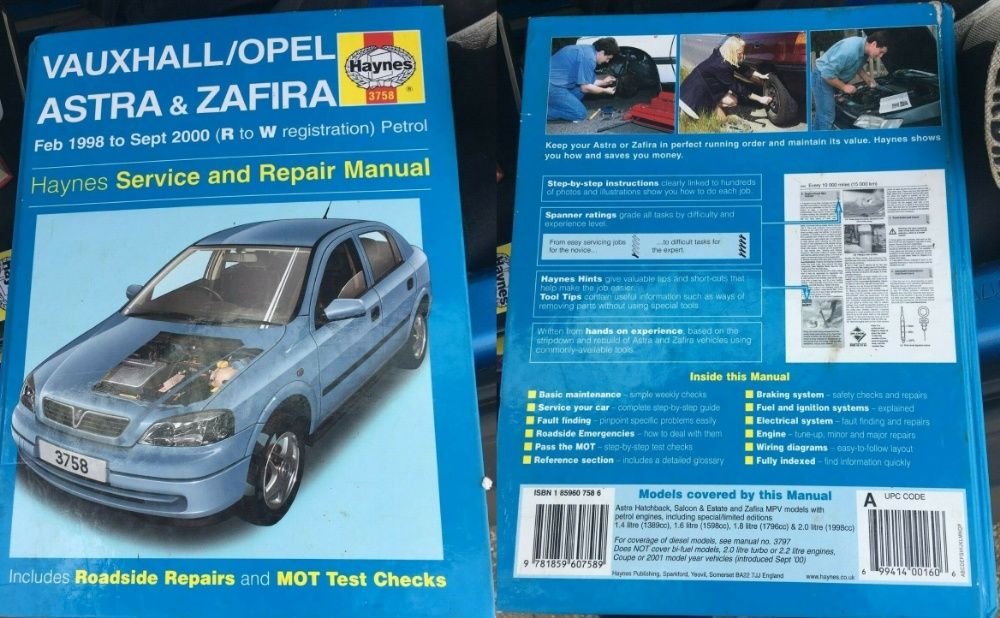 Manual Haynes Opel Astra Zafira Vectra Omega Calibra Frontera