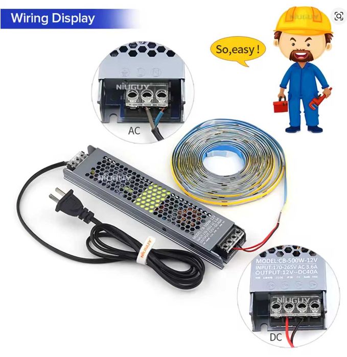 Transformator Sursa AC la DC 24V 500W pt LED profil SLIM - 2buc