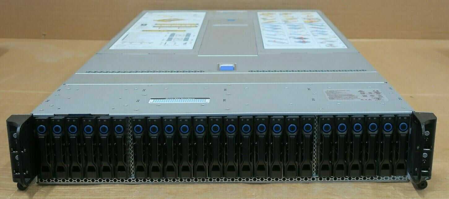 Server 2U - 4 Nodes 8x E5-2680v4 768GB ECC 24x Intel S3510 1.2TB SSD