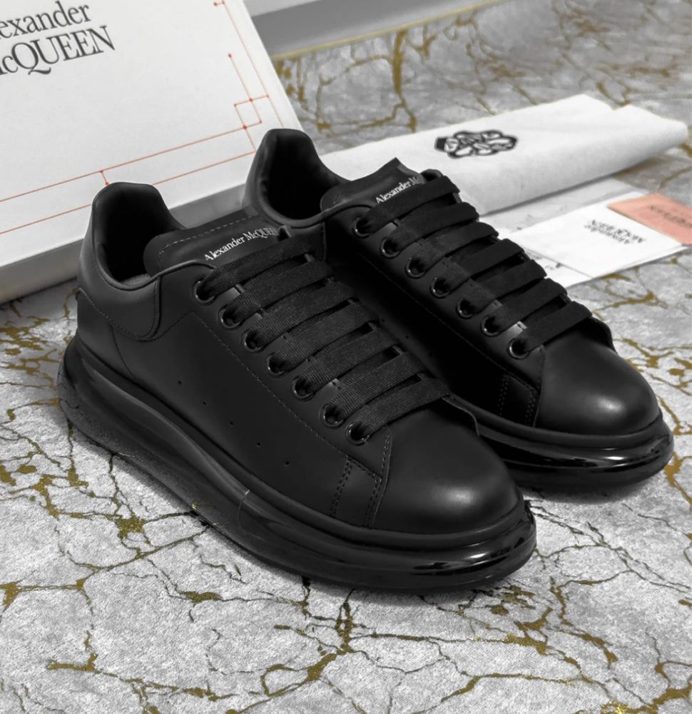 Adidasi Alexander Mcqueen black negru piele naturala