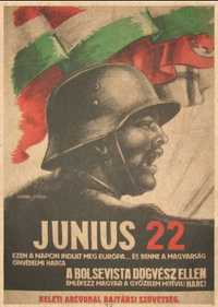 poster maghiar 1941  Barbarossa Ungaria URSS Horthy Miklos Hitler