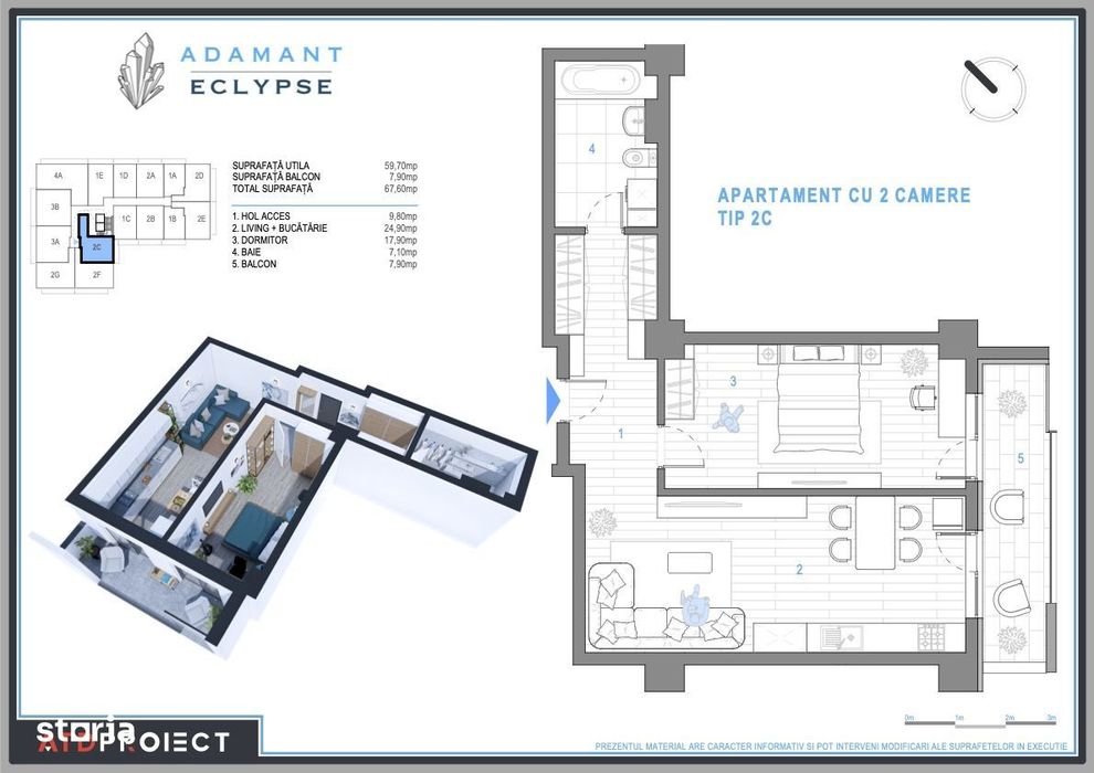 ADAMANT ECLYPSE, 2 camere, TIP 2C, 67.6mp CUG-BRD