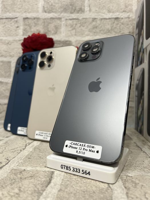 Carcasă iPhone 12 Pro Max NEGRU / ALBASTRU / GOLD (Originală) 