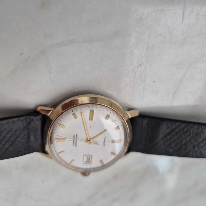 Ceas Timex barbatesc din Piele cu Cadran 38MM Suflat 14K Zeus 24557