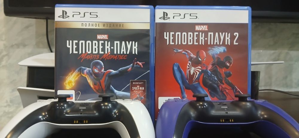 2 диска на ps5 человек паук,новые каждый диск по 20тыс