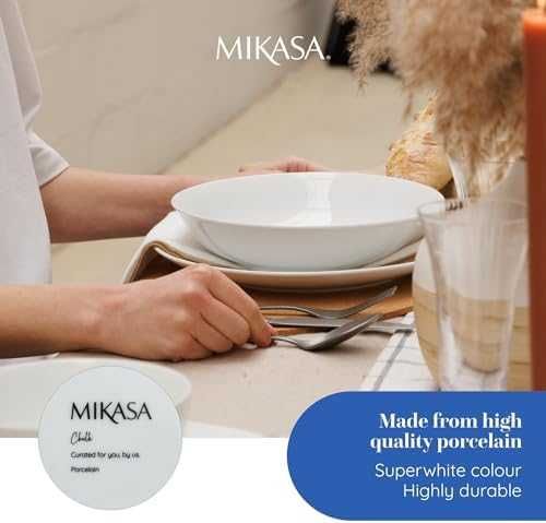 Нов Порцеланови Купи Mikasa 23см за Паста Микровълнова Сет 4 броя