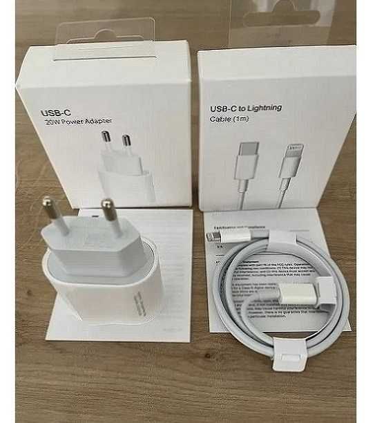 set incarcator 20w fast charge iPhone adaptor priza + cablu incarcare