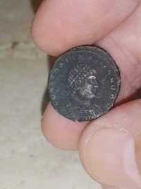 Moneda autentică Imp rom, follis, Constantin II, 337-361 E. N, bronz