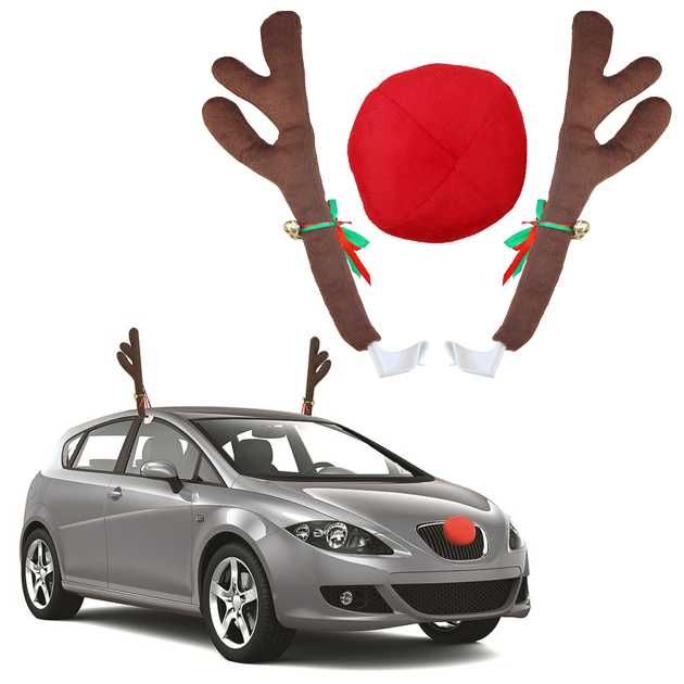 5390 Коледни еленски рога за автомобил Еленови рога и нос