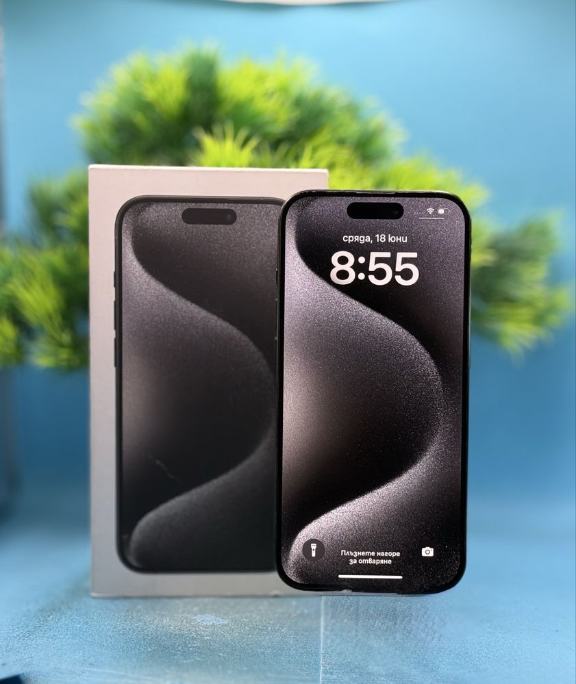 ГАРАНЦИОНЕН!!! Apple iPhone 15 Pro, 128GB, 5G, Black Titanium