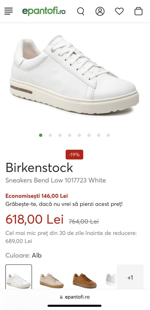 Sneaker Birkenstocks - 38; piele extrafina de nabuc